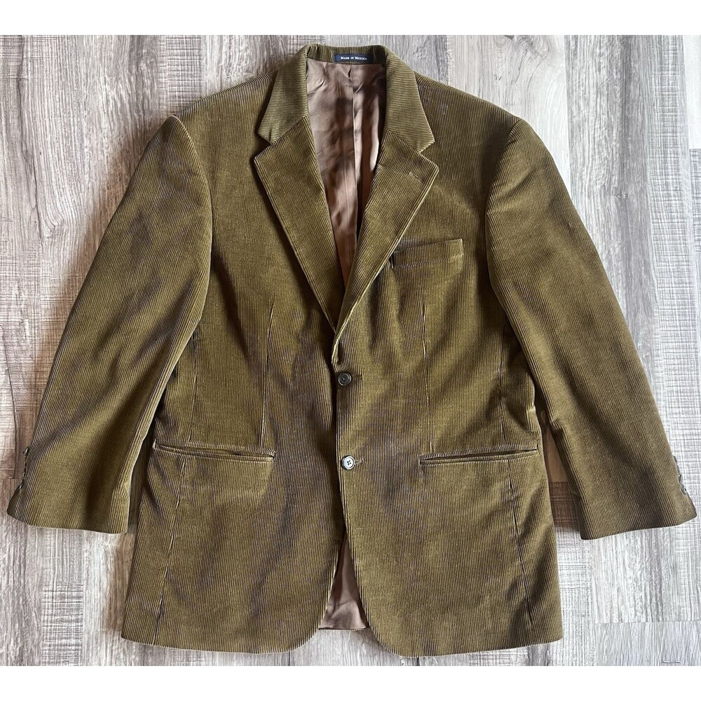 Lands' End Mens Corduroy Blazer Jacket Sport Coat Brown Size 41 Regular